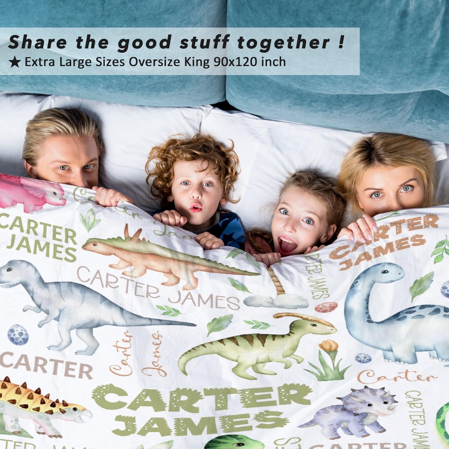 Personalized Dinosaur Blanket for Boys Girls, Personalized Baby Name Blanket Dinosaurs Gift Dinosaur Baby Blanket Dinosaur Baby Stuff Personalized Baby Chirstmas Gifts 50"x40" for Kids