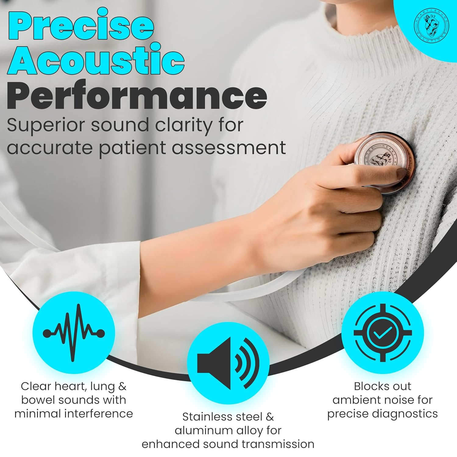 Stethoscope for Nurses | Doctors | Nurse Accessories for Work | Nursing School Essentials | Dual-Head Chest Piece |Adult-Pediatric | 29" (Rose Gold/White)