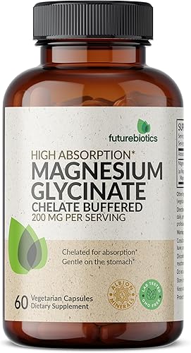 Miniatura 10 de Futurebiotics Glicinato de magnesio 200 mg por porción quelado para una alta absorción, suave para el estómago, sin OMG, 120 cápsulas vegetarianas