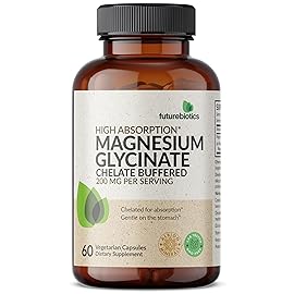 Futurebiotics Magnesium Glycinate 200 MG per Serving Chelated for High Absorption, Gentle On Stomach, Non-GMO, 60 Vegetarian Capsules