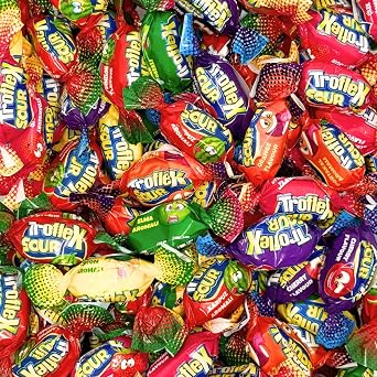 Troflex Sour Fruit Toffee Chewy Sweet & Sour Fruit Caramels Assorted Flavors Pick & Mix 16 oz - 1 lbs - 454g