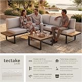 tectake® 4-Piece Garden Furniture Set - 2 Sofas, 1 Corner Sofa & 1 Garden Table, Outdoor Furniture Set with Adjustable Backrest, Thick Cushions & Weather-Resistant Aluminium Frame, Easy Assembly - 2