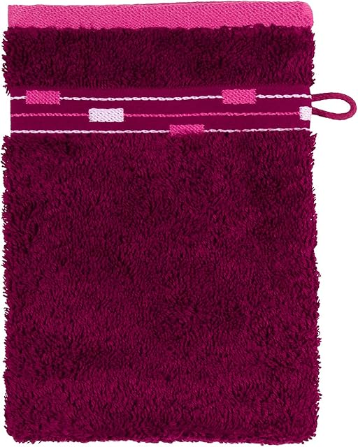 frottana Magic wash Glove, made of 100% cotton, Berry, 15 x 20 cm