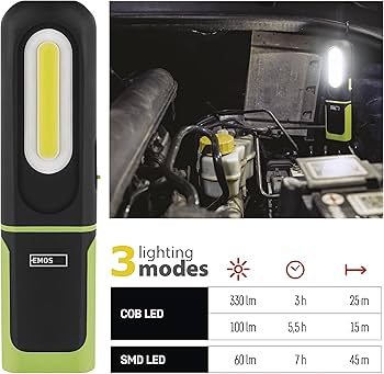 EMOS Lampe De Table LED Sophie 4,2 W, Luminosité 200 Lm, Batterie Li-ion 1200 MAh Avec Durée D'éclairage De 33 H, Lampe Multifonction 4 En 1, Intensité Variable, Blanc Neutre (4000 K