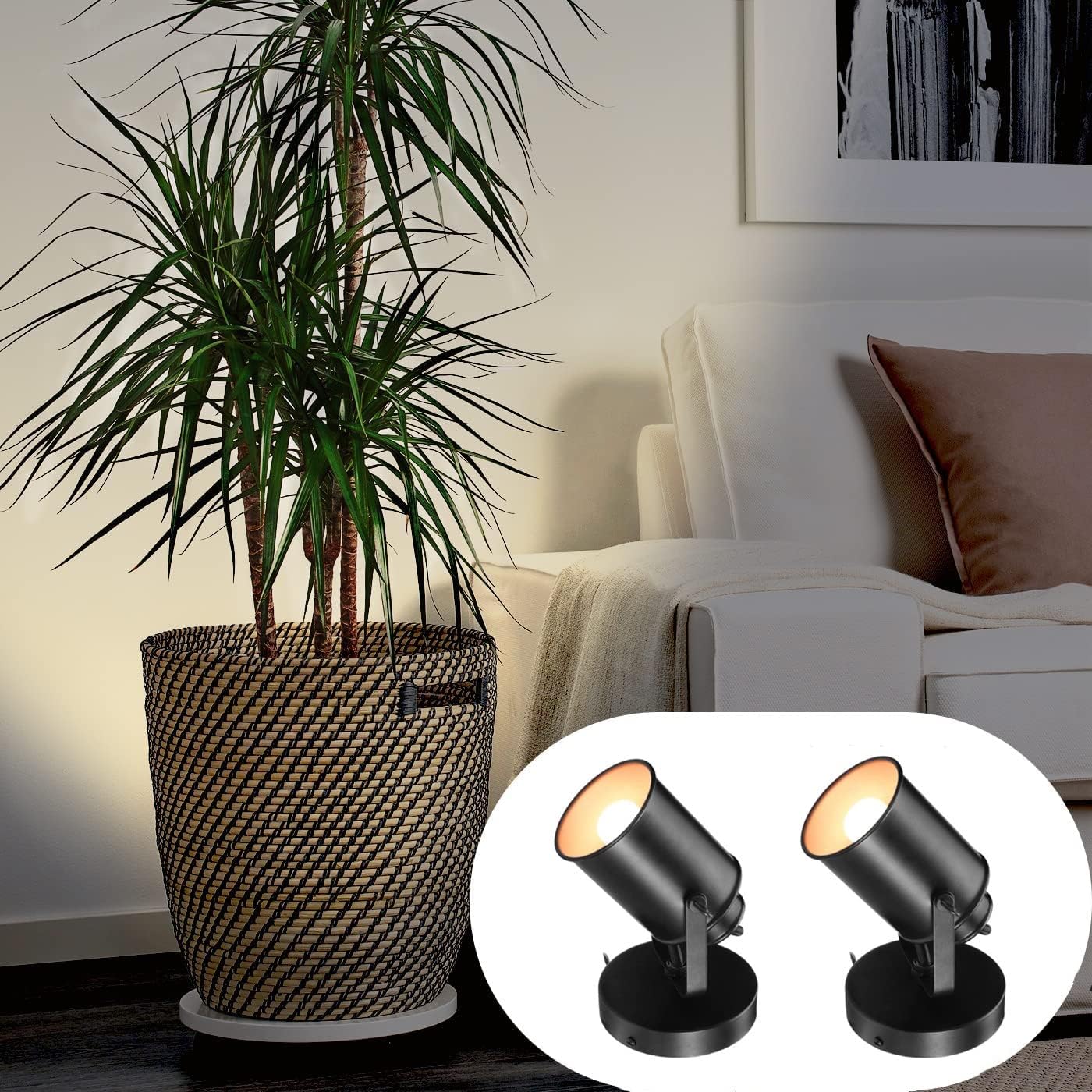 NOTOC Industrial Adjustable Retro Black, Plug-in Wall lamp, Rocker Wall Sconces with on/Off Switch for Bedroom Living Room loft bar Coffee Shop (Bronze)