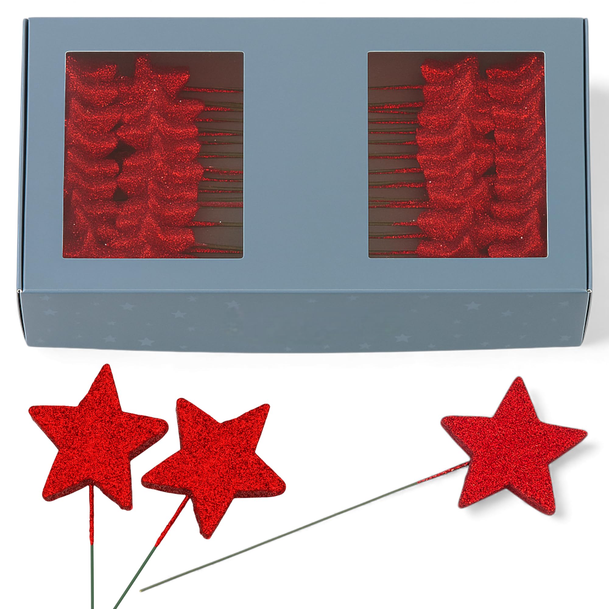 Étoiles scintillantes de Noël avec fil rouge déco table hiver x60