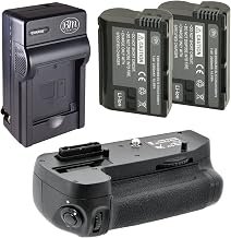 Battery and Charger Kit for Nikon D7100, D7200 Digital SLR Camera Includes Vertical Battery Grip + Qty 2 Replacement EN-EL15 Batteries + Rapid AC/DC Charger