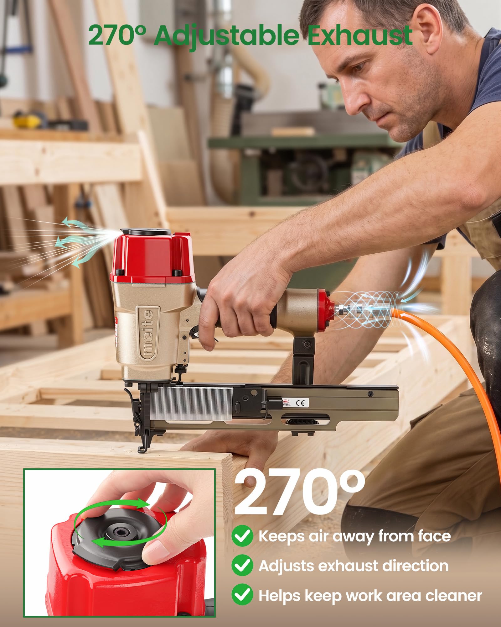 Meite 16 Gauge Pneumatic Stapler - Heavy Duty -3