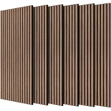 TONOR 6-Pack Wood Slat Panel, Acoustic Panels for Wall, 47.2"x23.6" - 46.41sq.ft. Wooden Soundproof Wall Panels for Interior Decor and Noise Cancelling, for Studio, Home, Bedroom, Office, Walnut