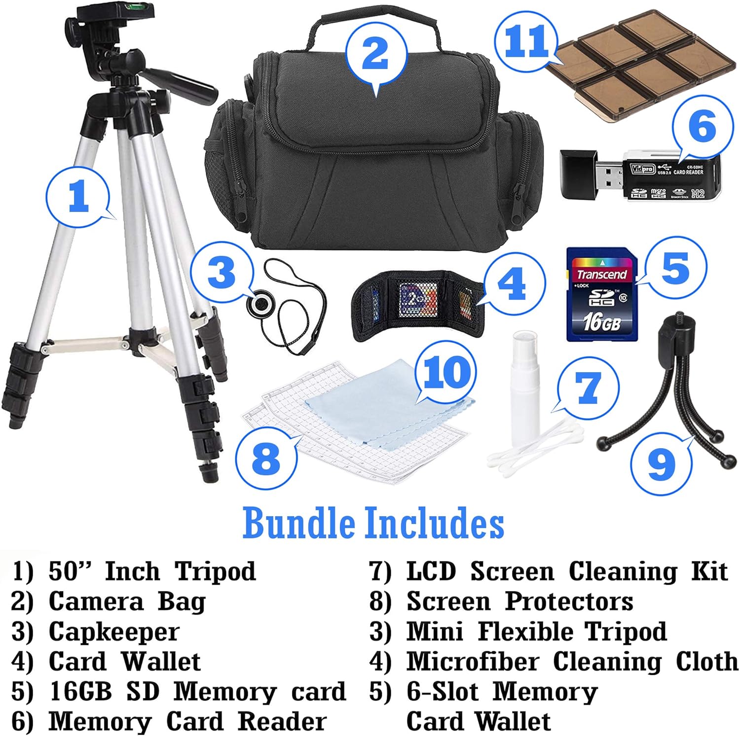 Exсluѕіvе UltraPro Camera Accessory Bundle Kit for Canon, Nikon, Sony, Panasonic and Olympus Digital Cameras. Bundle Includes 10 Must-Have Accessories