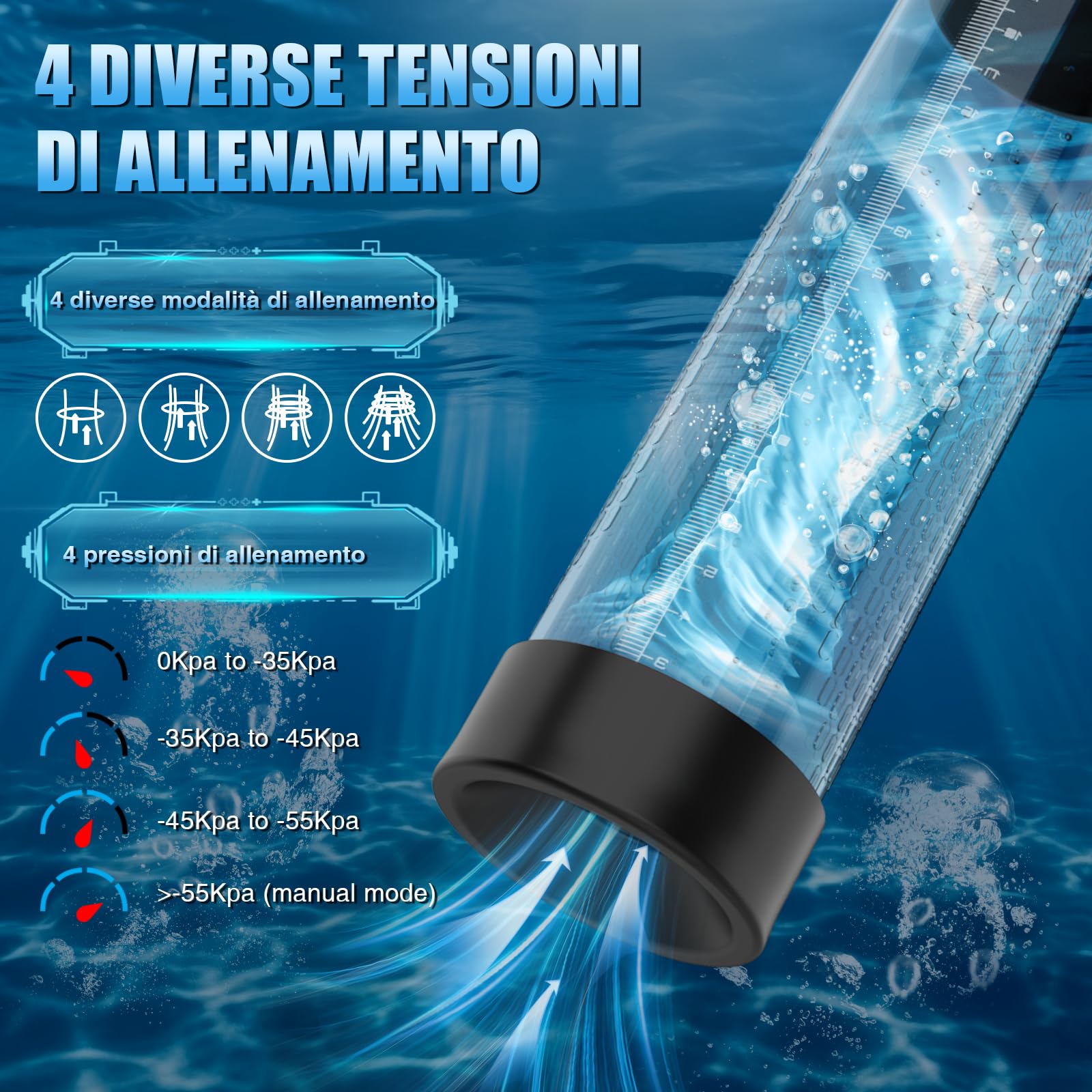 Pompe del Pene Giocattoli Sessuali Maschili - Masturbatore Elettrico Ingranditore del Pene per Uomini, Estensore a Pompa a Vuoto Sextoy con 4 Modalità di Aspirazione, Anello del Pene per Adulti