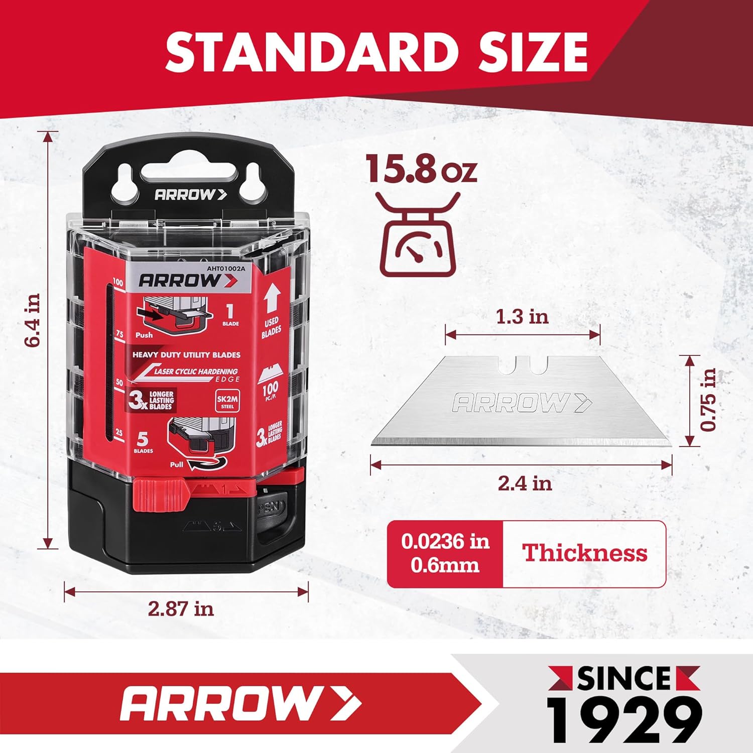 WORKPRO 2-in-1 Folding Knife/Utility Knife & ARROW 100-Pack SK2 Utility Knife Blades