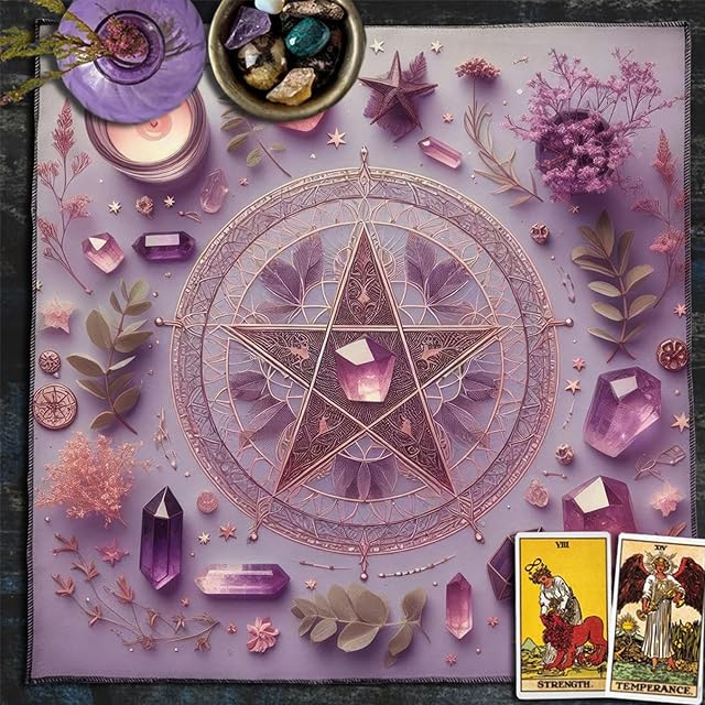 Foto 2 de 4 de xueneige Mantel para Altar de Tarot, tapete Cuadrado para adivinación, Mantel para Altar de brujería