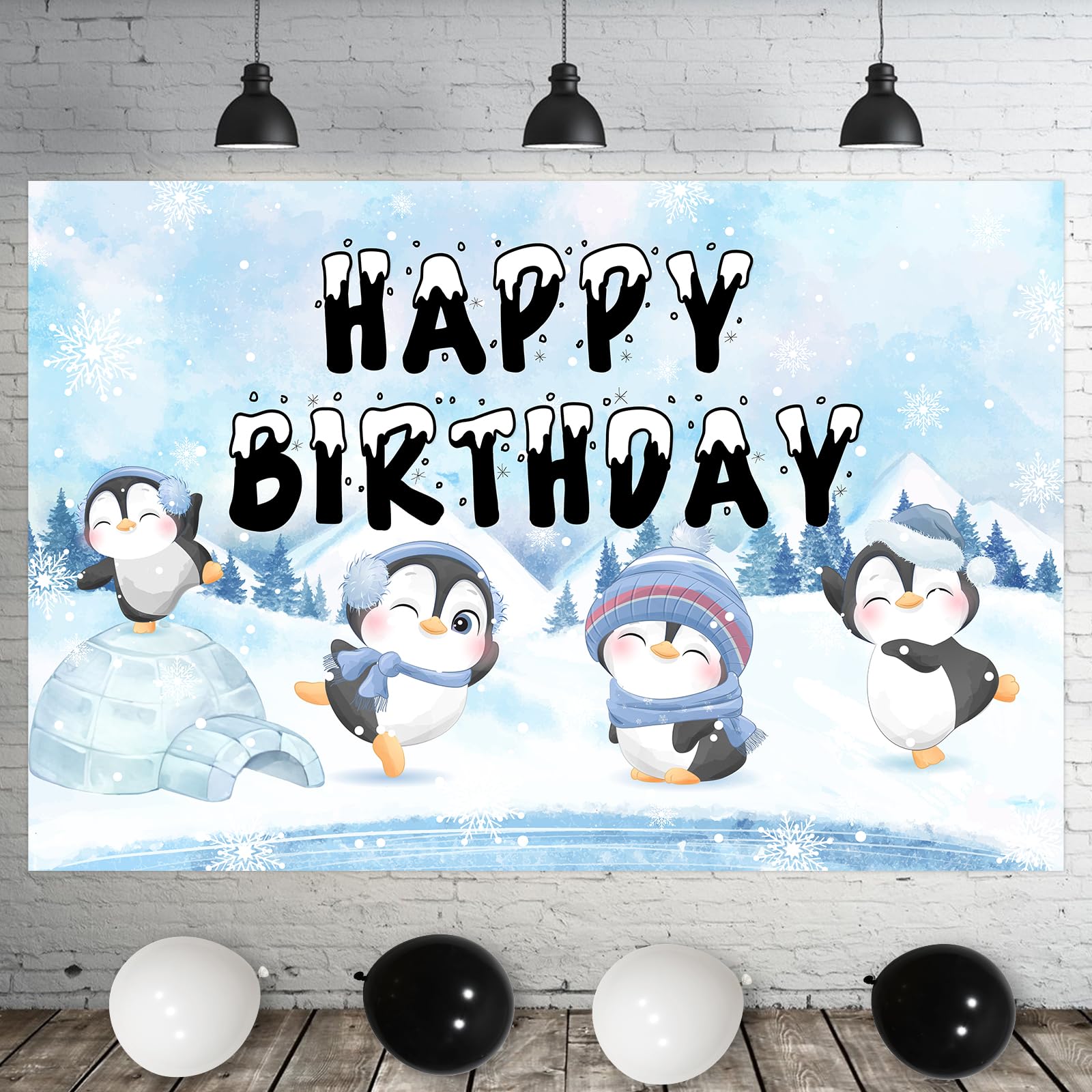 Large Penguin Foil Balloon - 55x33cm Zoo Animal Birthday Party Decoration, Helium Or Air Fill