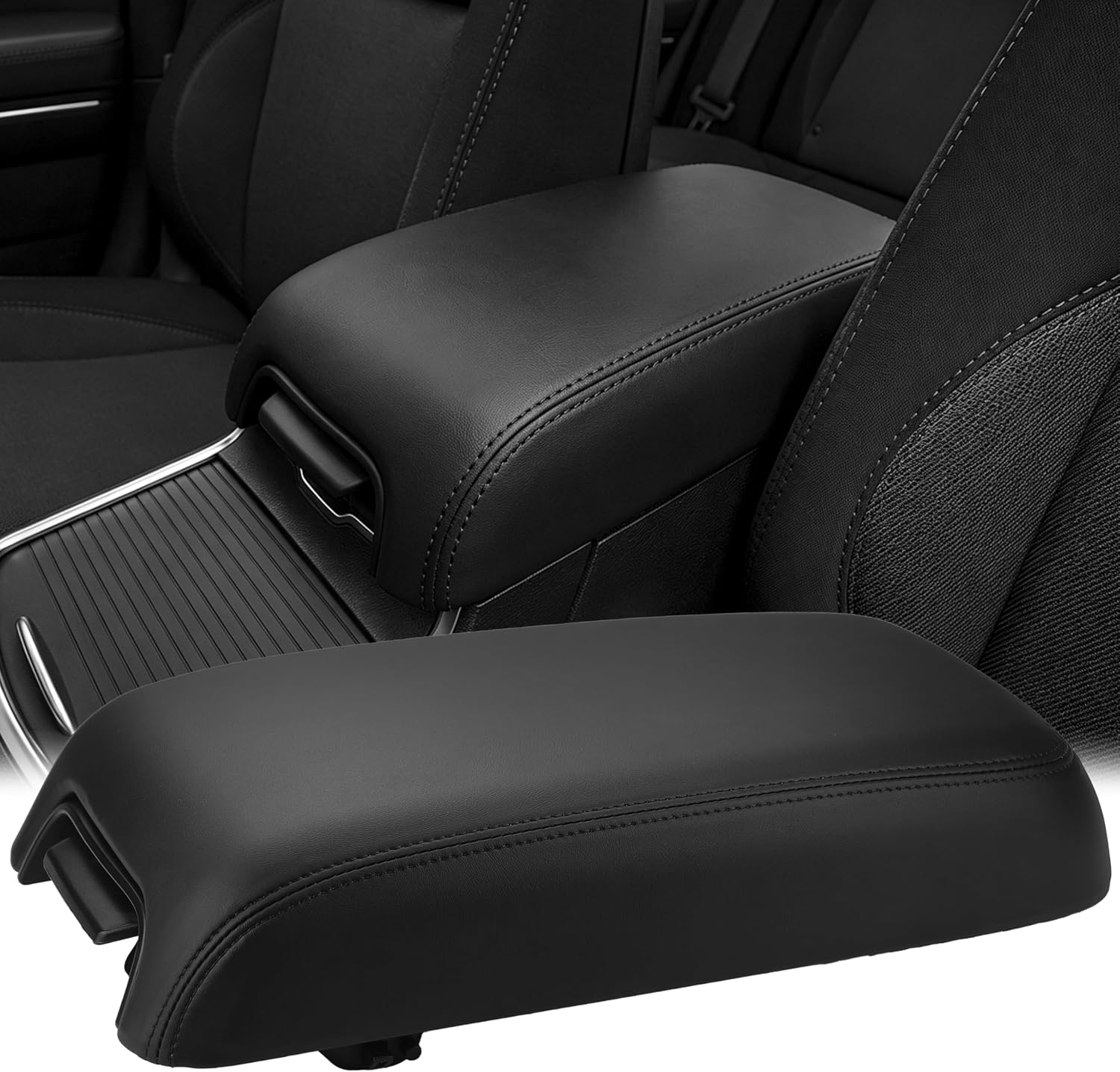 Center Console Lid Armrest Lid Compatible with Dodge Charger 2011 2012 2013 2014 2015 2016 2017 2018 2019 2020 2021 2022 2023 Chrysler 300 Arm Rest Cover Replacement 1VT06DX9AA 1VT06DX9AC