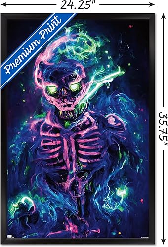 Miniatura 3 de Trends International Wumples - Póster de pared de esqueleto neón, 22.37 x 34.00 pulgadas, versión enmarcada en negro