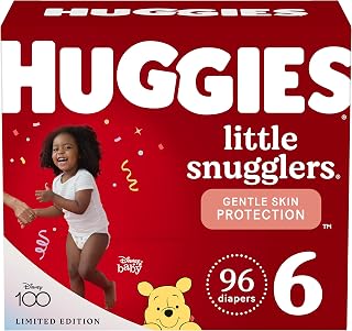 Diapers Size 6 - Huggies Little Snugglers Disposable Baby Diapers, 96ct, One Month Supply