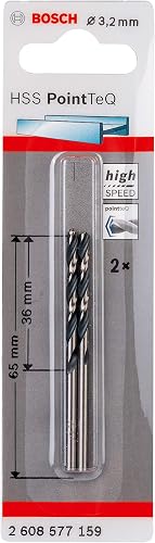 Bosch HSS PointTeQ Metal Drill Bit 2-Piece Set, 3.2 mm Diameter