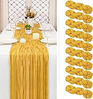 Vista 333 de Showgeous 10 Pack Baby Pink Cheesecloth Table Runner 10FT Long Semi-Sheer Gauze Table Runner Boho or Rustic Wedding Decor for Wedding Decor Arch