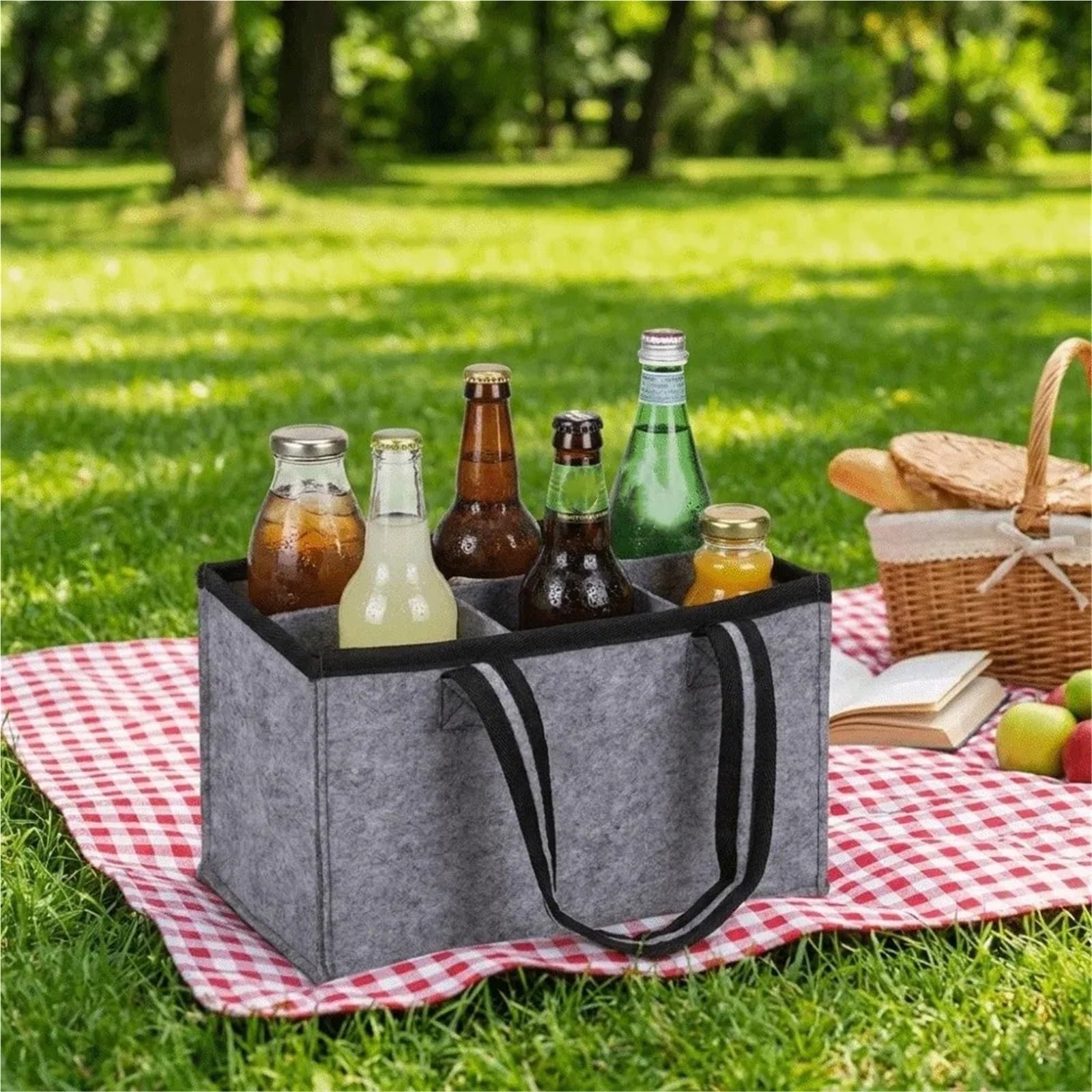 Soporte for Bolsa De Mano for Botella Vino Fieltro, 2 Piezas con Asa