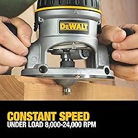 Vista 7 de DEWALT Enrutador, Kit de base fija / arrugado, velocidad variable, inicio suave, 2-1 / 4-HP (DW618PKB)