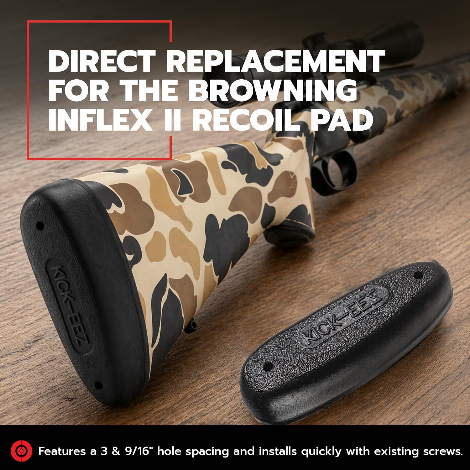 KICK-EEZ KZ-INFLEX2 Recoil Pad | Up to 94% Recoil Reduction | Sorbothane Shotgun Buttstock Pad | Replacement for Browning Inflex 2 Pads | Fits Select Winchester SX4 & XPR
