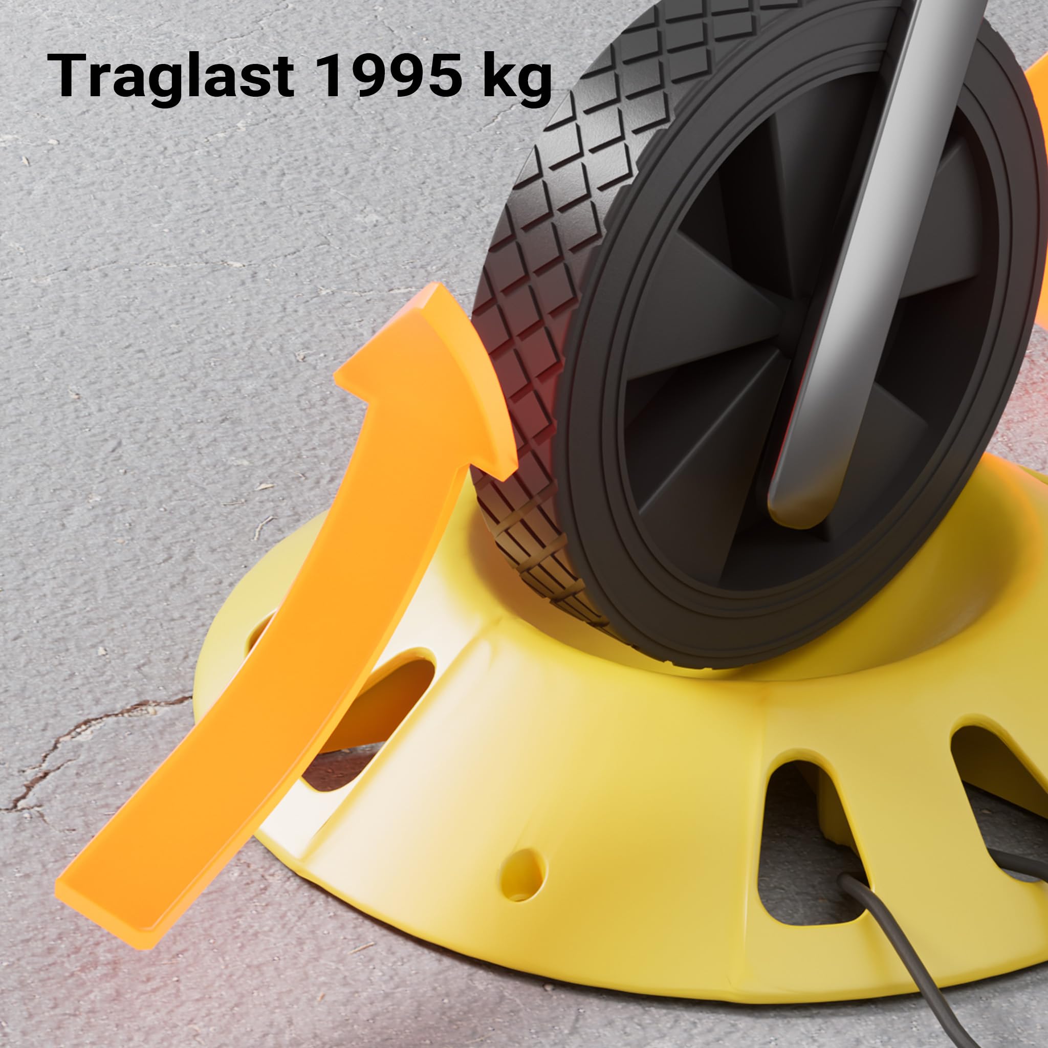 Wiltec Stützradunterlage rund 305 mm bis 1995 kg, HDPE Stützrad Halterung für Stützrad bis Ø 150 mm, Unterlegkeil Stützrad für Anhänger u. Wohnwagen
