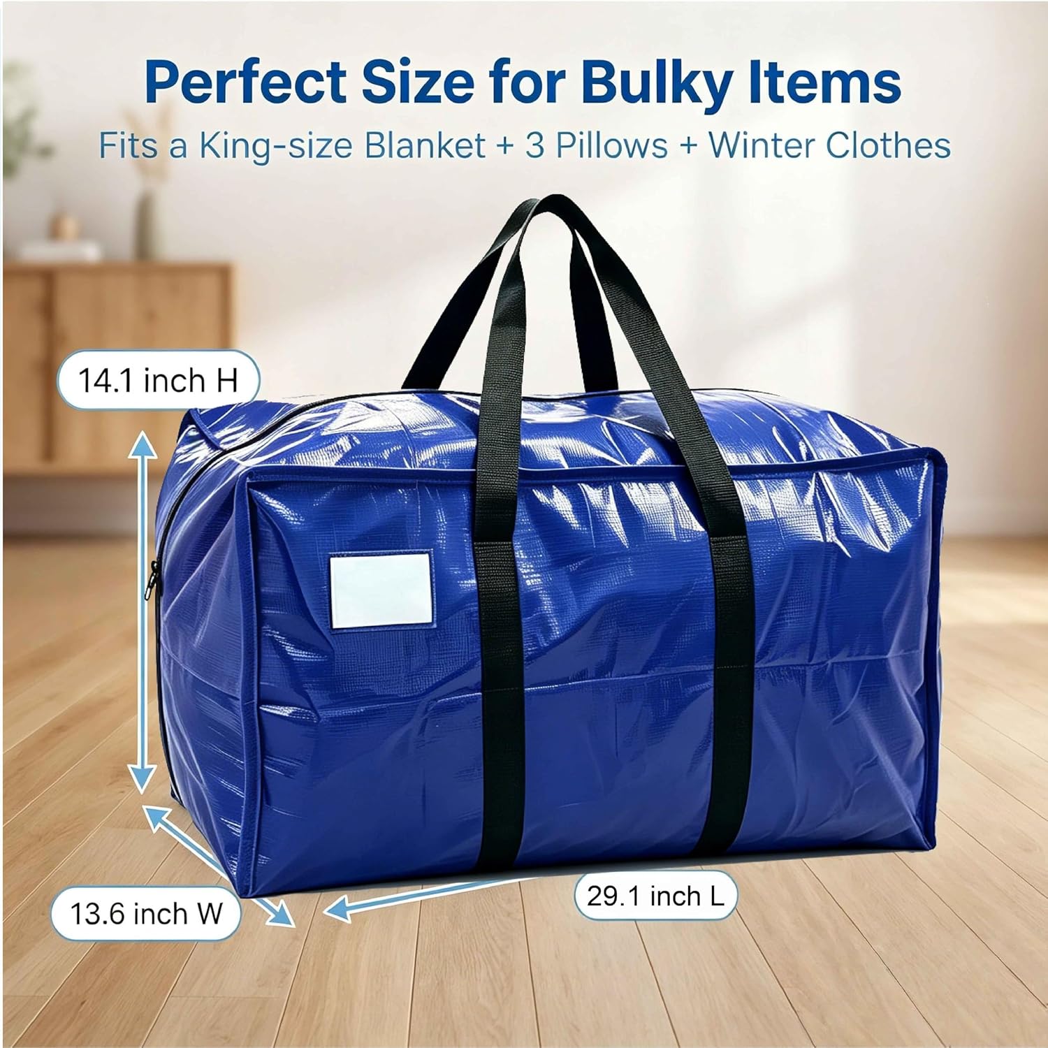 Dark blue continuous zipper plastic bag 8-piece set