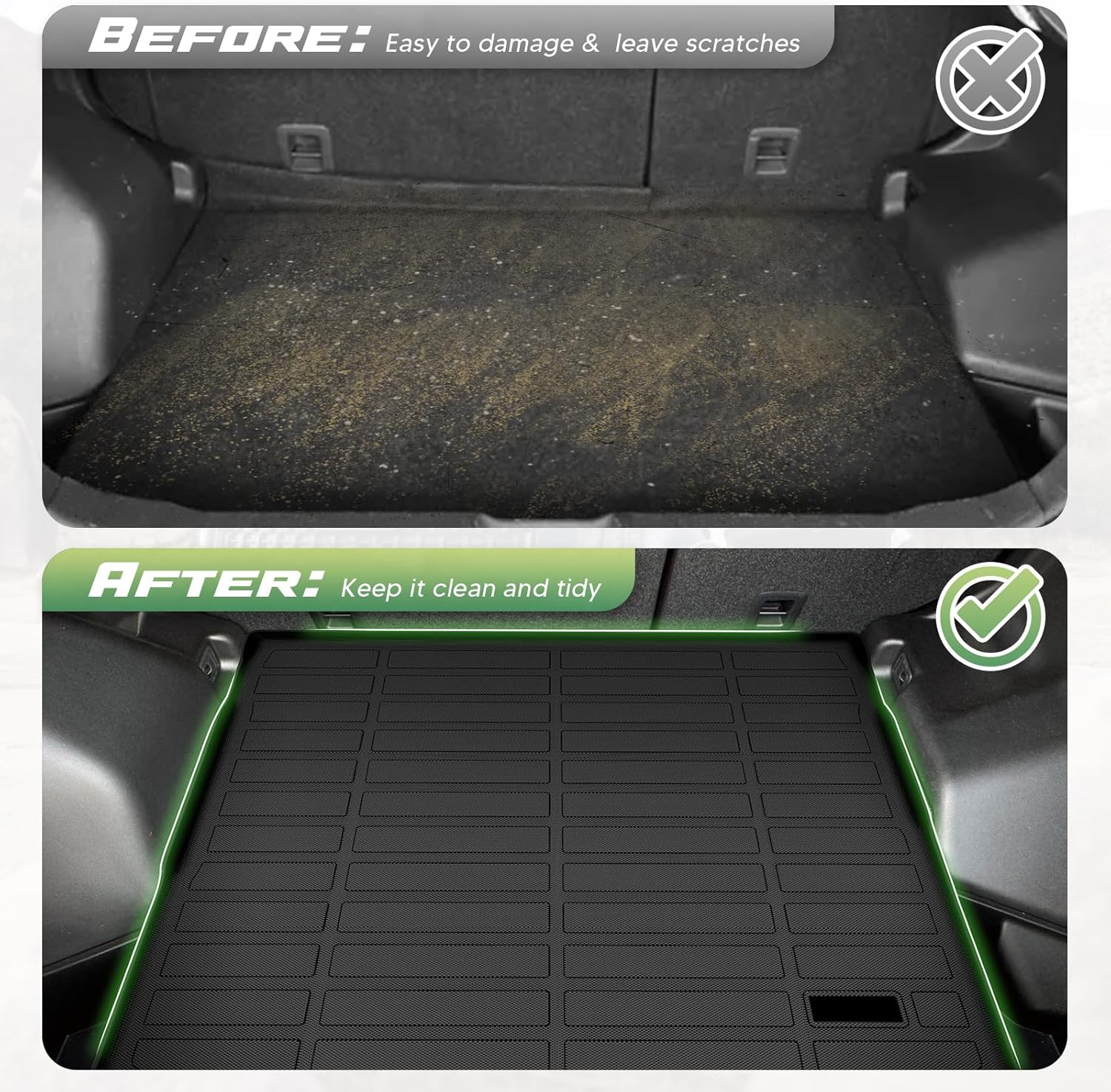 Cartist Cargo Liner for Mitsubishi Outlander Sport 2011-2024, All Weather Cargo Mats for Outlander Sport Accessories, Heavy Duty TPE Trunk Mat, Car Accessories