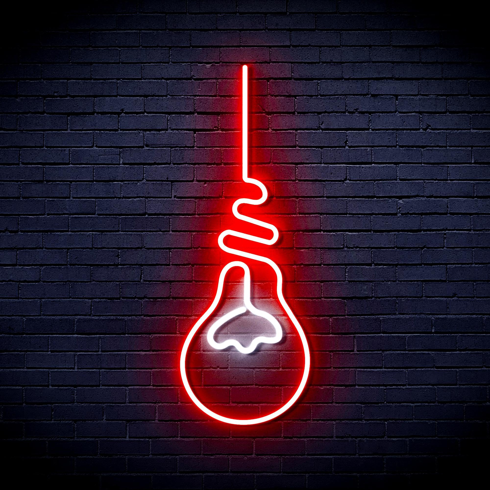 ADVPRO Light Bulb Flex Silicone LED Neon Sign - White & Red - st16s42-fnu0064-wr — image 1