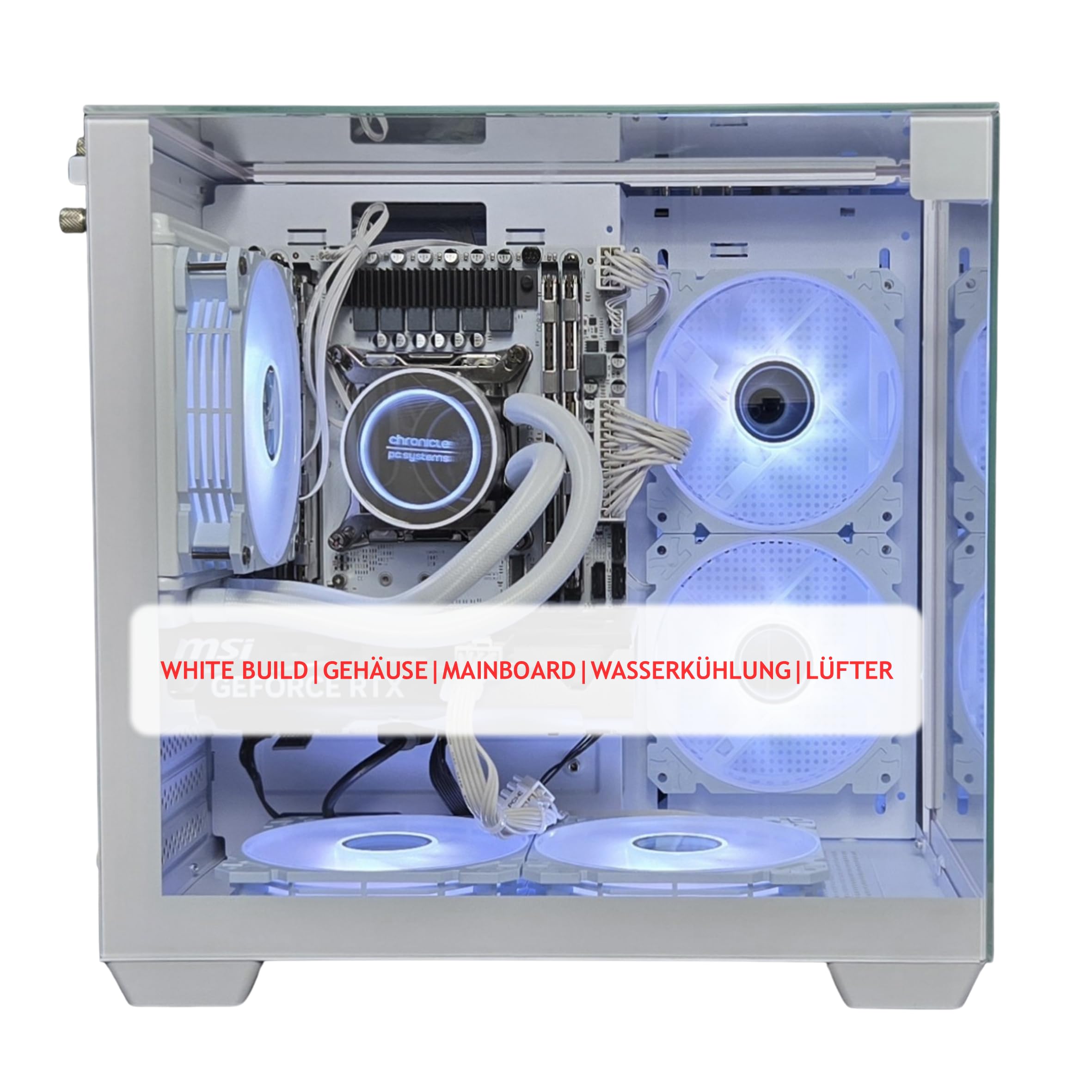 Gaming PC Phantom White | NVIDIA RTX 3050 | 12 Core | RGB Lüfter mit Fernbedienung | Wasserkühlung | WLAN | Windows 11 (64GB RAM 1TB SSD)