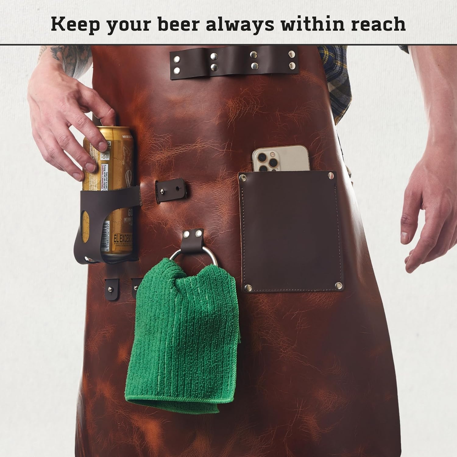 Leather Apron for Men: Grill, BBQ, Pitmaster, Chef, Bartender - Handcrafted Leather Apron – Durable and Stylish