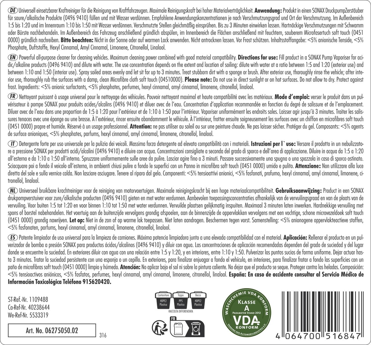 Image secondaire de SONAX PROFILINE Multistar - Nettoyant Universel 5L pour Véhicules