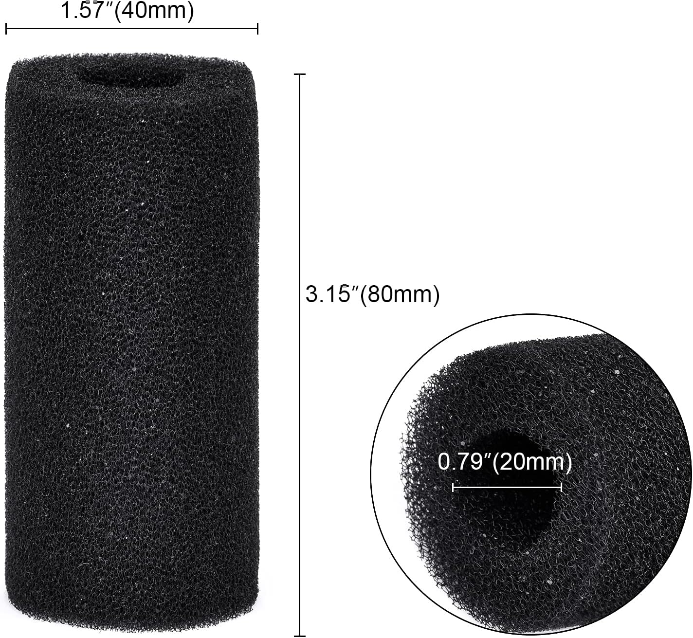 WEAVERBIRD 4PCS Pre-Filter Foam Sponge Roll Aquarium Filter Intake Cover for Aquarium Fish Tank (Large)