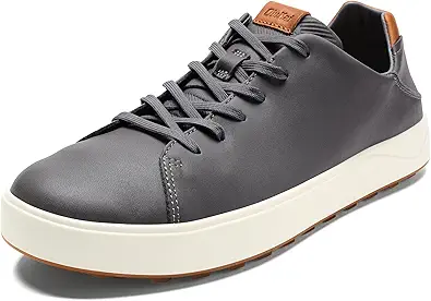 OLUKAI Wai'alae Men's Golf Shoes, Spikeless, Waterproof Leather, Contoured Footbed