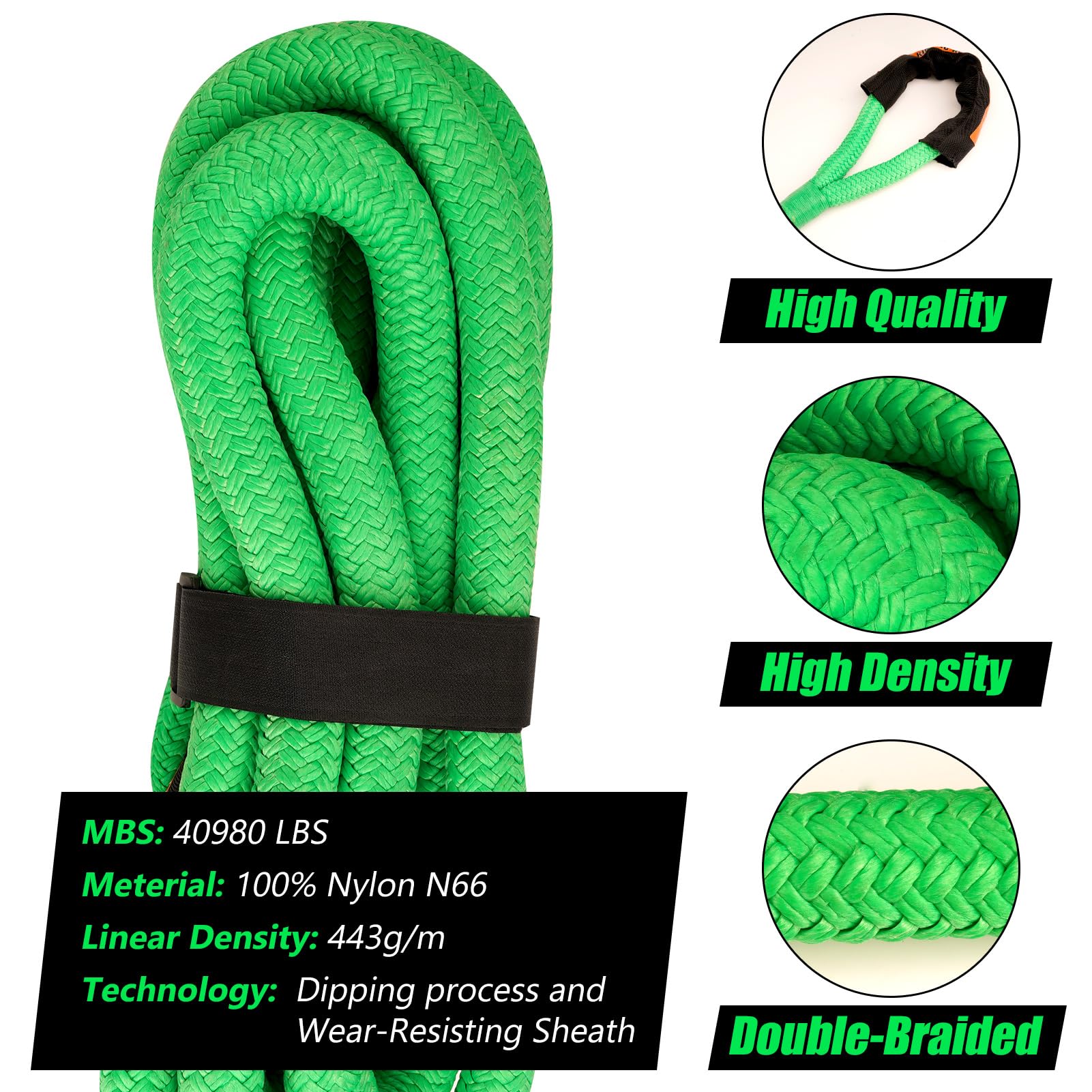 Rc Recovery Rope Jeep Recovery Gear Kinetic Recovery Rope 1-1/8
