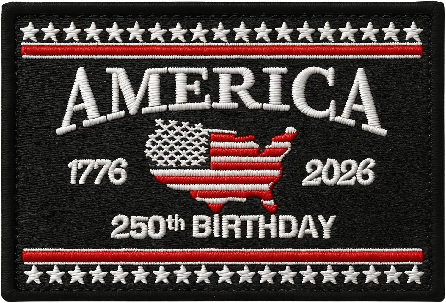 2 Pcs Tactical 250th Anniversary USA Patches, Embroidered American 4th of July Hook and Loop Morale Patches for Backpacks, Vest, Tactical Uniform, Helmet(Style-3)