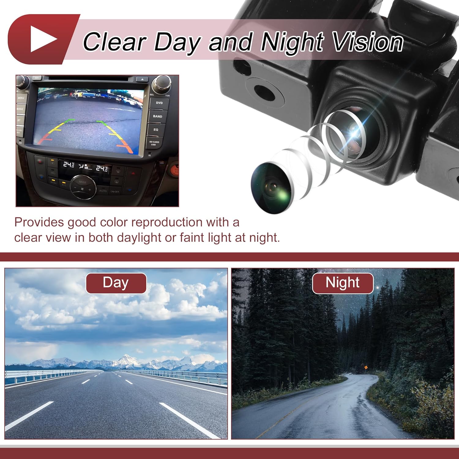 1 Pcs Rear View Camera for GMC Sierra 1500 for Chevrolet for Chevy Cheyenne Silverado 1500 Park Assist Camera Backup Reverse Camera No.22803702