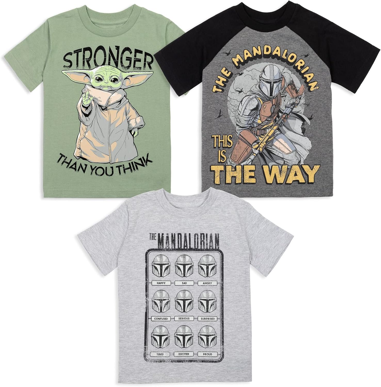 STAR WARS The Mandalorian The Child 3 Pack T-Shirts Infant to Big Kid