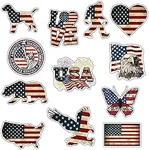 GTOTd American USA Flag 4th of july Accessories Decoration Fridge Magnet(12 Pack)Vintage Merch Party Supplies Gifts Cruise Door Room Decor Locker Magnetic Bumper Cabinets Sticker Decal Reusable Vinyl