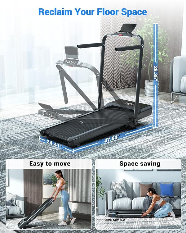 Superun 9% Incline Walking Pad Foldable Under Desk Treadmill by Superun - Used condition - Image 4