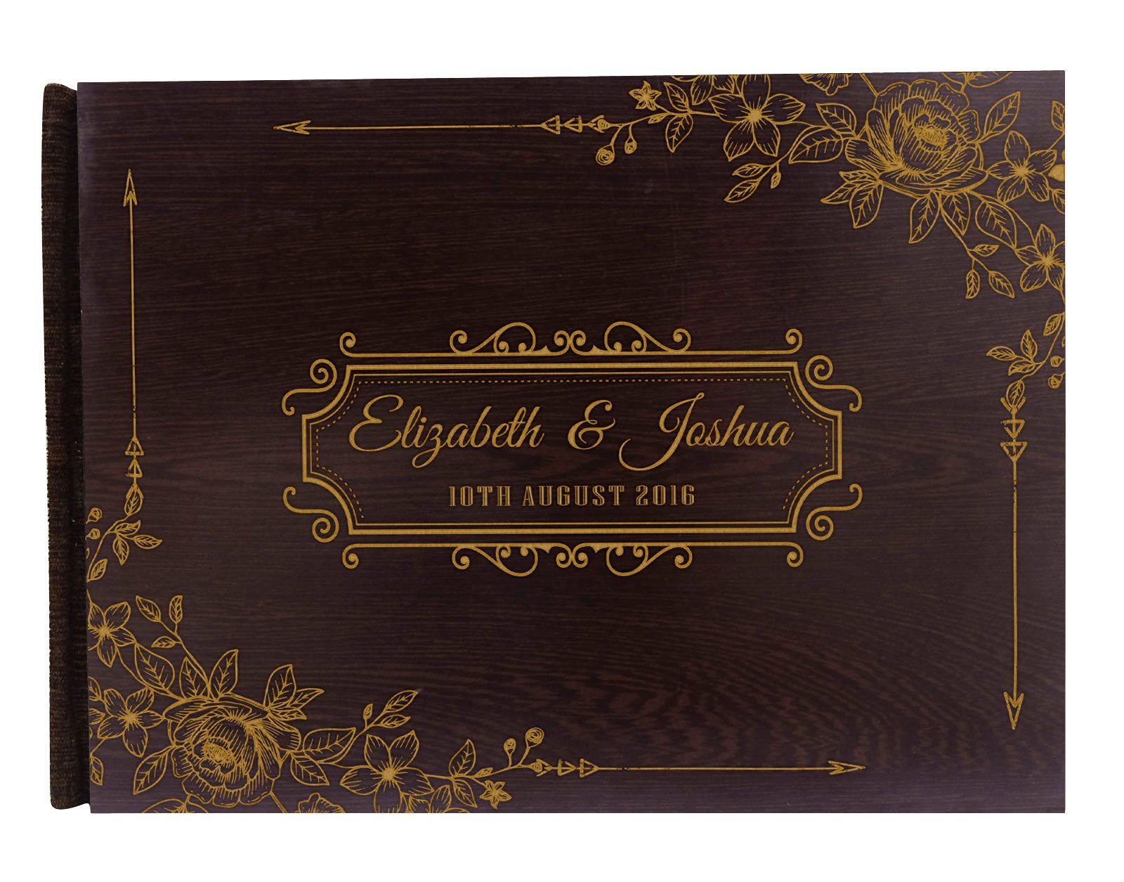 personalisierte holz floral graviert Brautpaarberatung Buch rustikale Hochzeit Gästebuch personalisiert - 50 Seiten