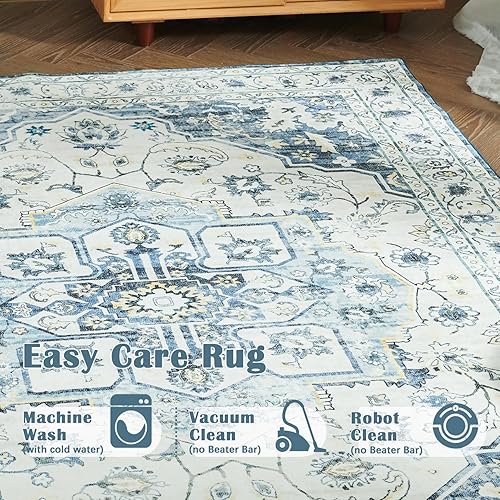 Miniatura 5 de jinchan Alfombra de pasillo lavable de 2 x 6 pies, alfombra vintage para interiores, alfombra envejecida, suave, ligera, gris, antideslizante, para