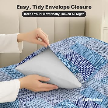 Double Microfibre Flat Sheet Set Printed with 2 Soft Matching Pillowcases