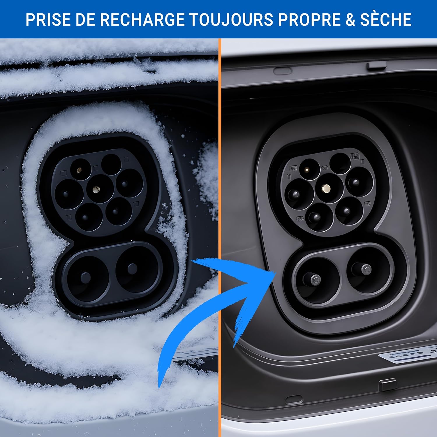 Couvercle étanche pour port de charge EV posé sur une carrosserie - vue produit