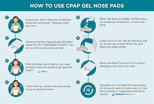 Miniatura 7 de Paquete de 2 almohadillas de gel CPAP para la nariz, protección nasal CPAP contra la irritación y el dolor, almohadilla cómoda para la nariz,