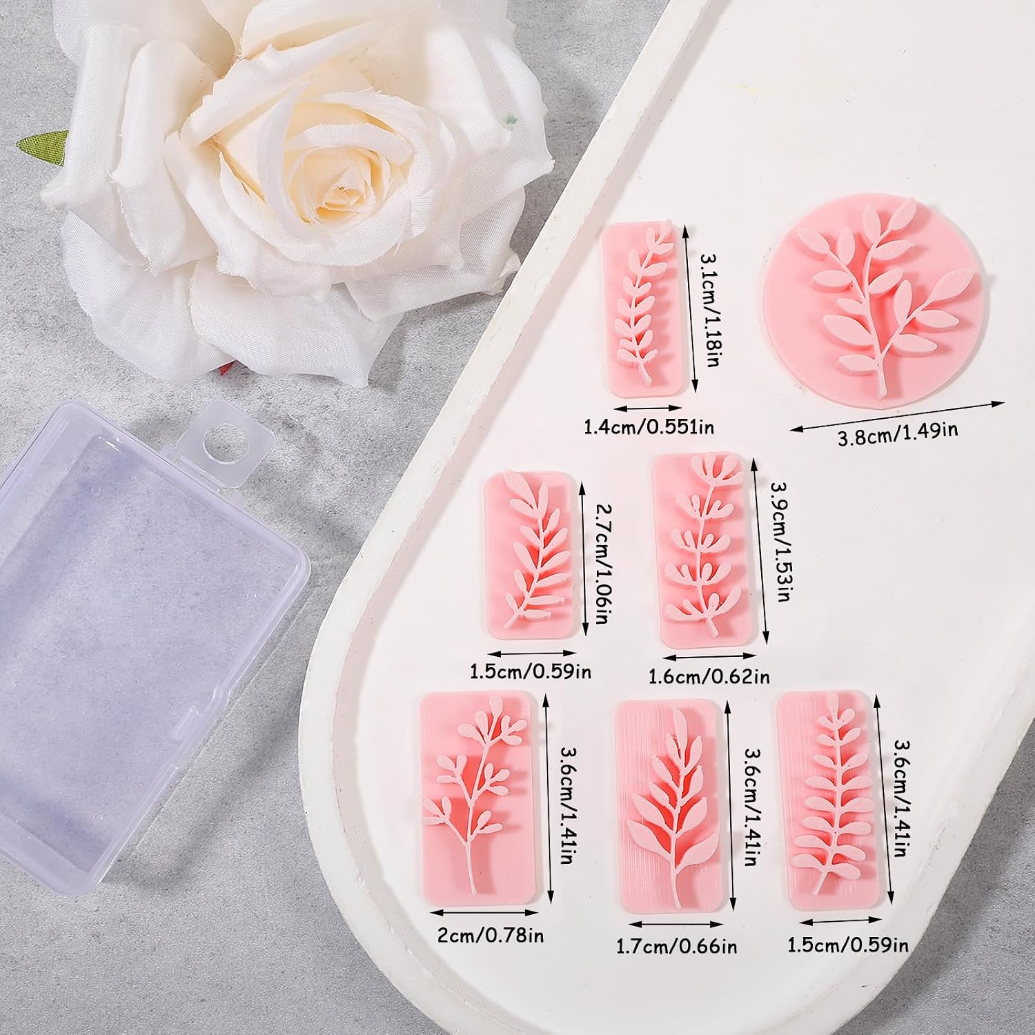 Leaves Clay Stamps, 7 Shapes for Polymer Clay Jewelry Making