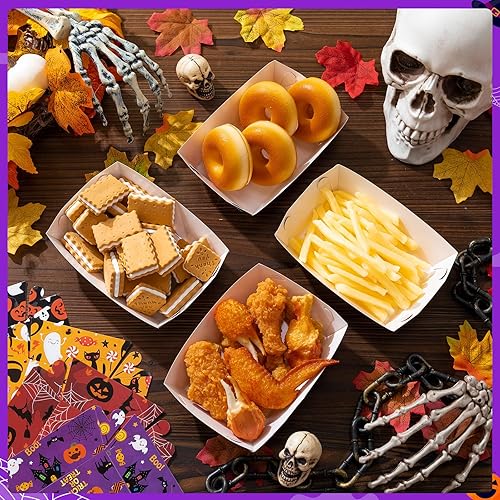 Miniatura 6 de Patelai 240 bandejas de papel de Navidad para alimentos, 2 libras, botes desechables para servir alimentos, bandejas de nachos para aperitivos de