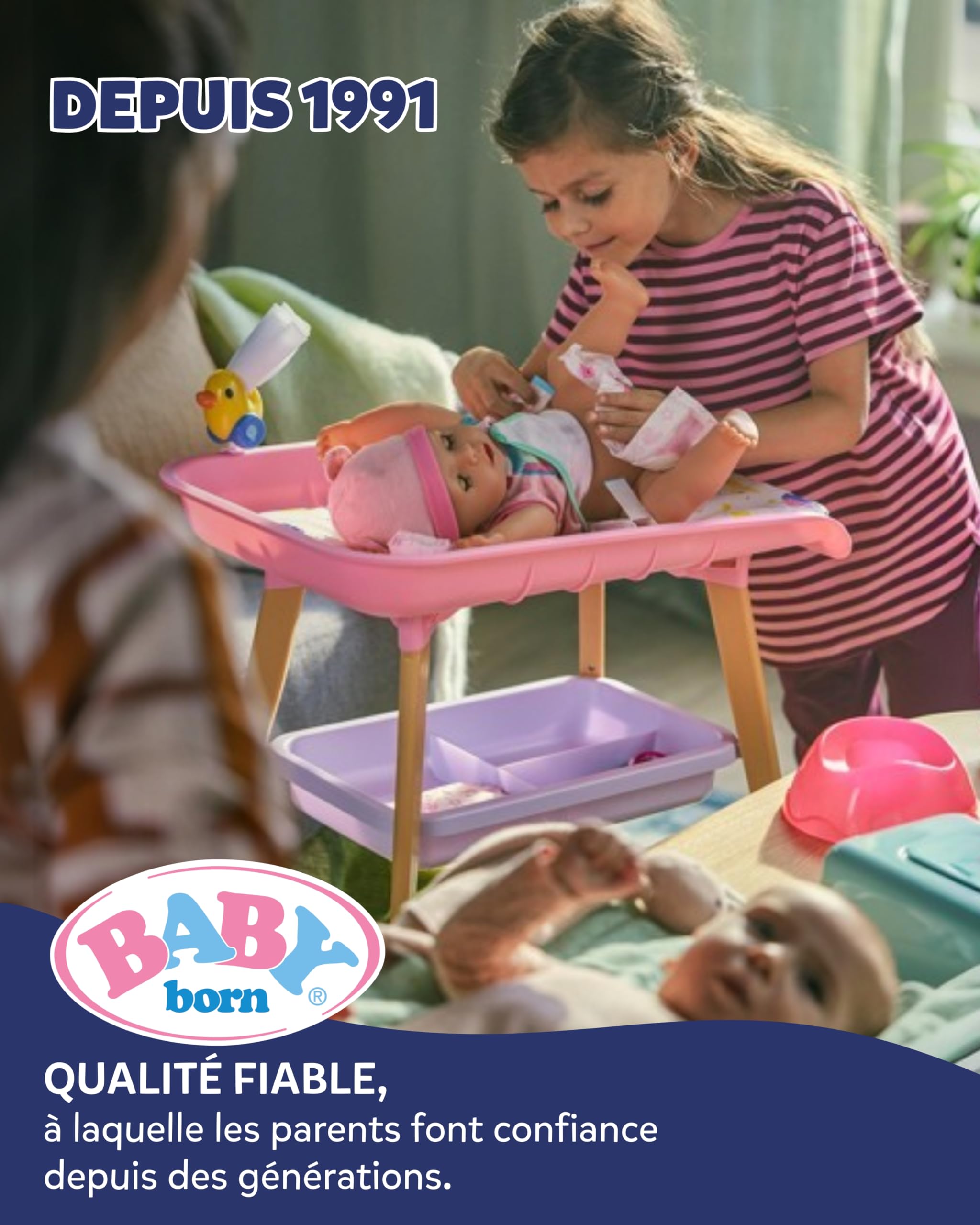 BABY born Emma - Bébé poupée de 43 cm - 10 Fonctions y Compris Accessoires & grenouillère - Fonctionne entièrement sans Piles - Convient aux Enfants à partir de 3 Ans