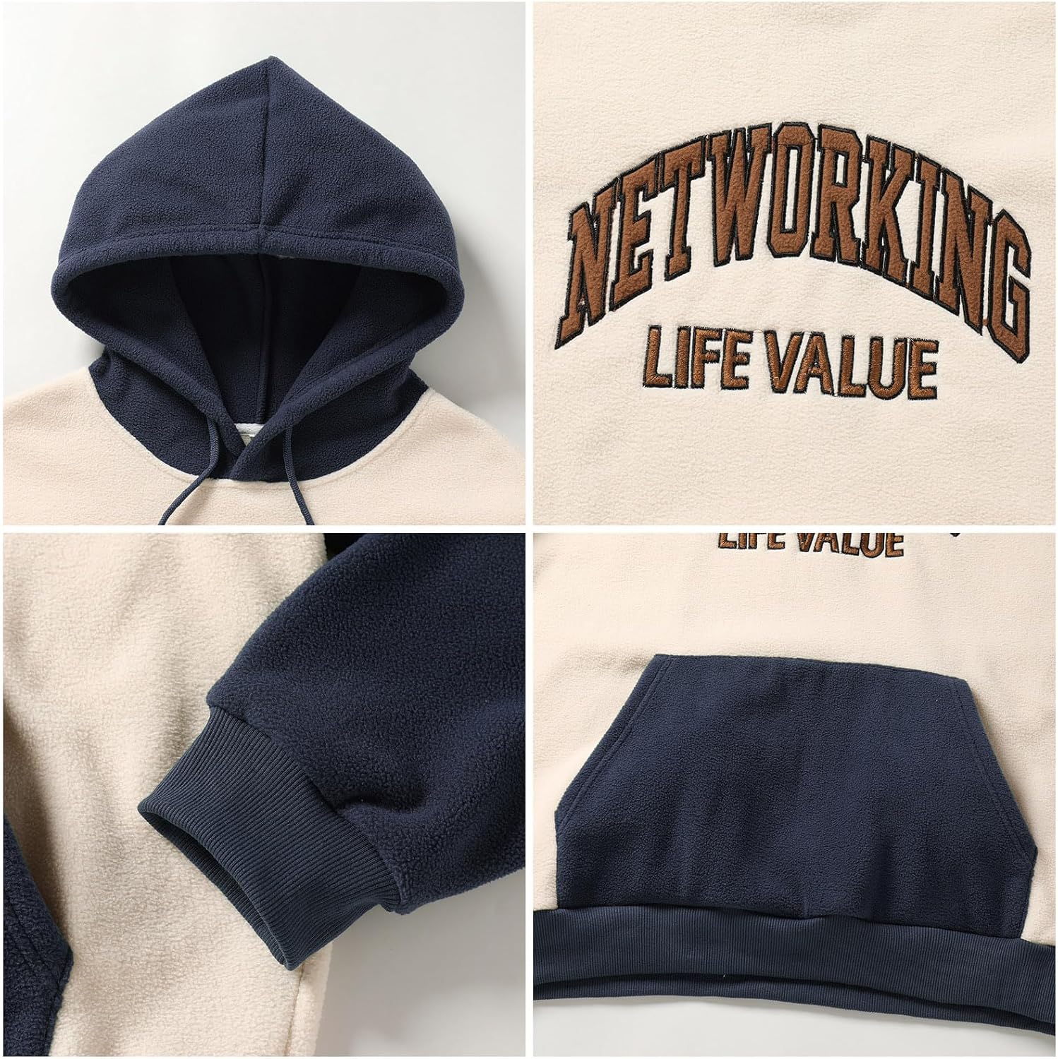 OLEMEK Men's Casual Hooded Sweatshirt Fashion Long Sleeve Drawstring Pullover Hoodie with Pocket